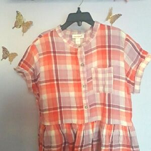 Cat & jack  Orange, Purple, Burgundy Girl Dress Size L 10/12.